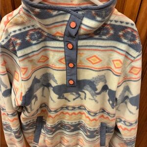 Cruel Girls Patterned Fleece Pullover with Horse Design